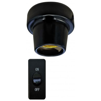 Douille céramique à visser ceramique noire E27 - Repto