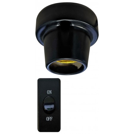 Douille céramique à visser ceramique noire E27 - Repto