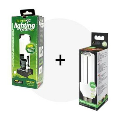 Lot UVB : Ampoule compacte à économie d'énergie + porte-lampe