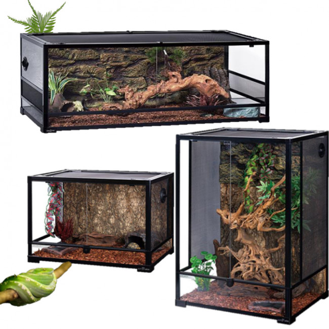 Terrarium en verre démontable + cuve étanche ReptiZoo