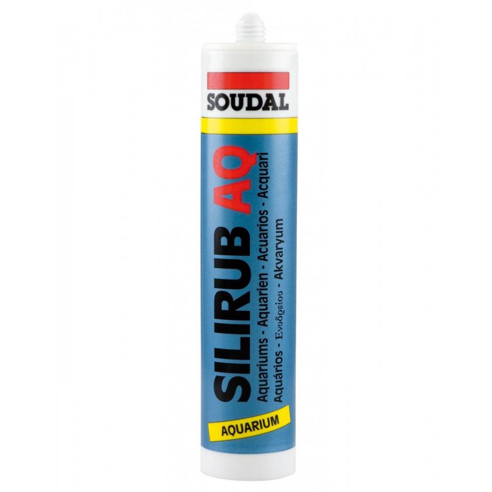 Colle silicone translucide pour verre ou décors Silirub AQ - Soudal